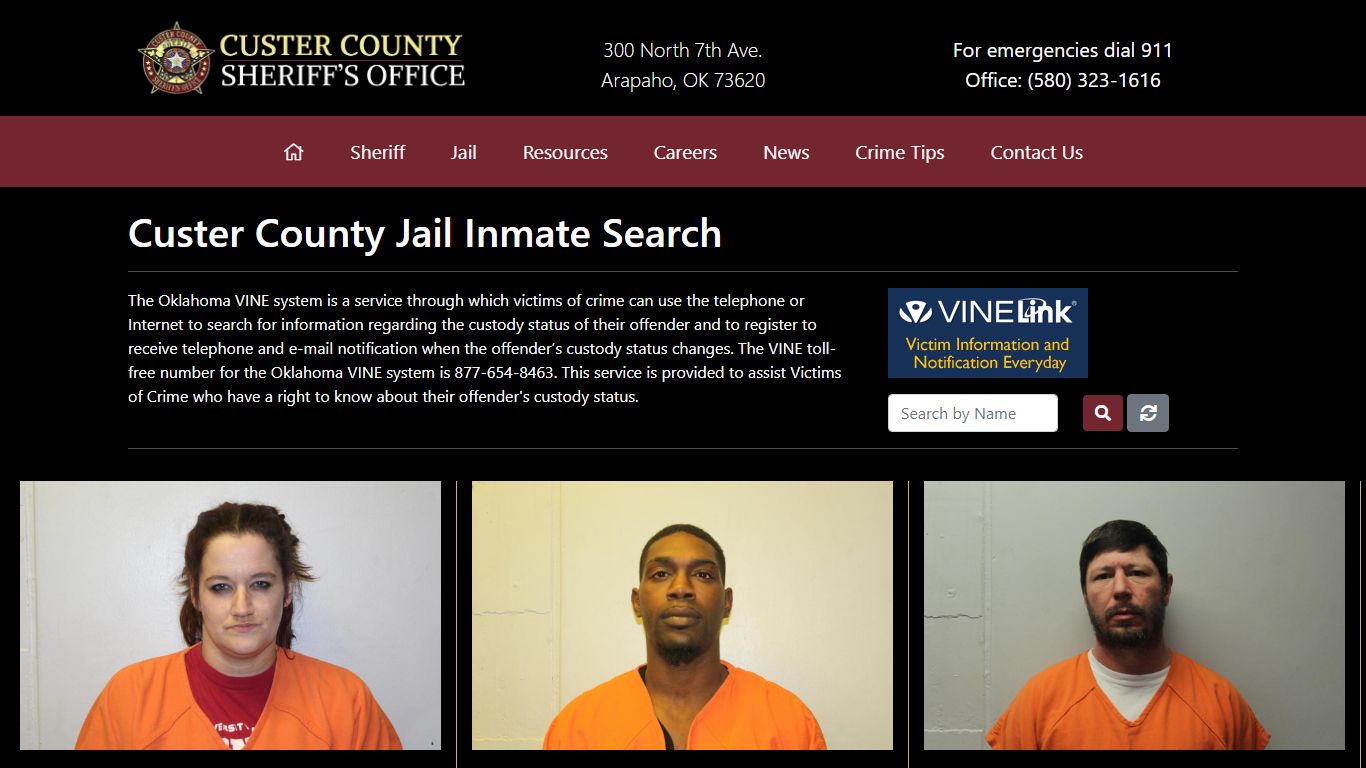 Inmate Search - Custer County Sheriff's Office